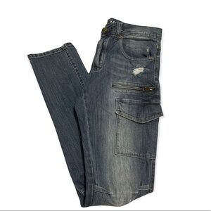 Mens Distressed MOTO Decoy size 32 Streetwear jeans like new